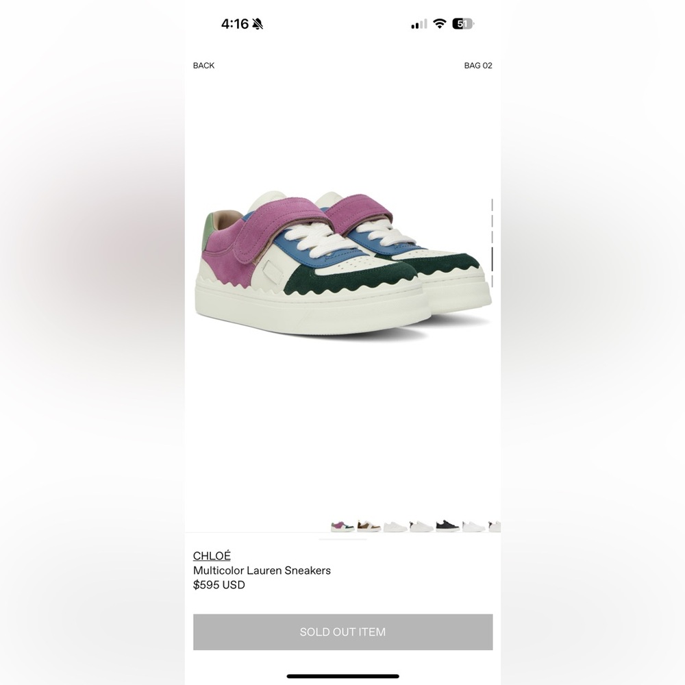 CHLOÉ- Multicolor Lauren Sneakers, Suede and Leather, Used well. SIZE EU 38
